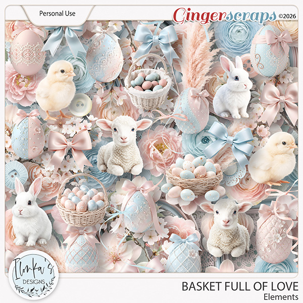 Basket Full Of Love Elements by Ilonka's Designs