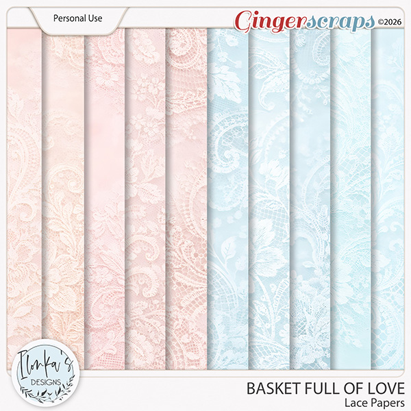 Basket Full Of Love Lace Papers by Ilonka's Designs