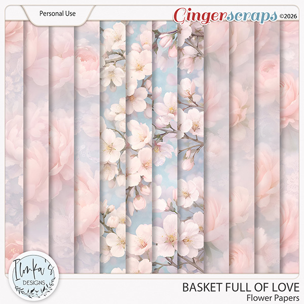 Basket Full Of Love Flower Papers by Ilonka's Designs