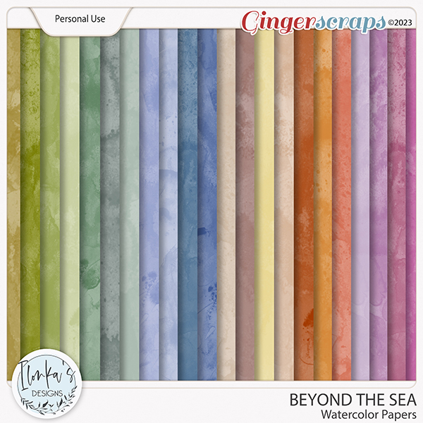 Beyond The Sea Watercolor Papers by Ilonka's Designs