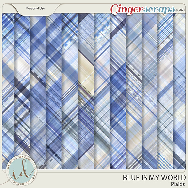 Blue Is My World Plaids by Ilonka's Designs