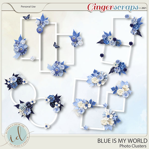 Blue Is My World Photo Clusters by Ilonka's Designs