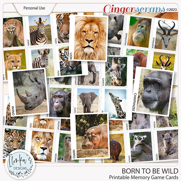 Born To Be Wild Memory Game Cards by Ilonka's Designs