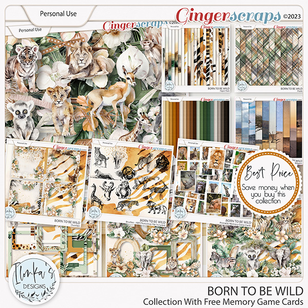 Born To Be Wild Collection With Free Memory Game Cards by Ilonka's Designs