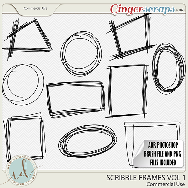 CU Scribble Frames Vol 1 by Ilonka's Designs