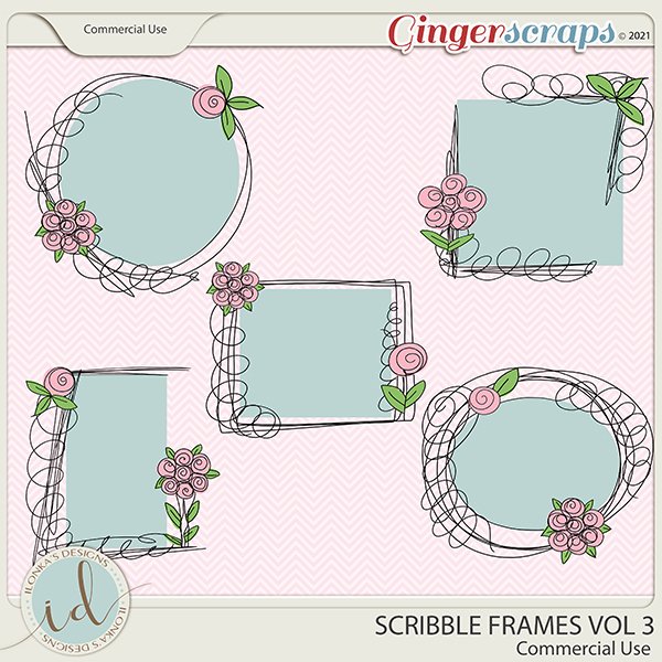 CU Scribble Frames Vol 3 by Ilonka's Designs