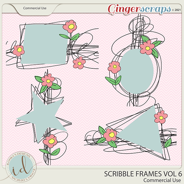 CU Scribble Frames Vol 6 by Ilonka's Designs