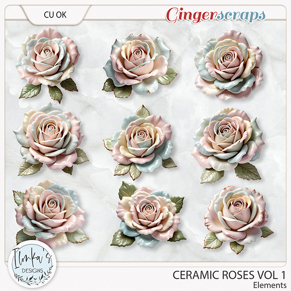 CU Ceramic Roses Vol 1 by Ilonka's Designs 