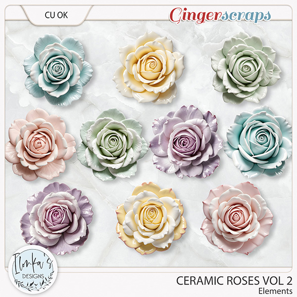 CU Ceramic Roses Vol 2 by Ilonka's Designs