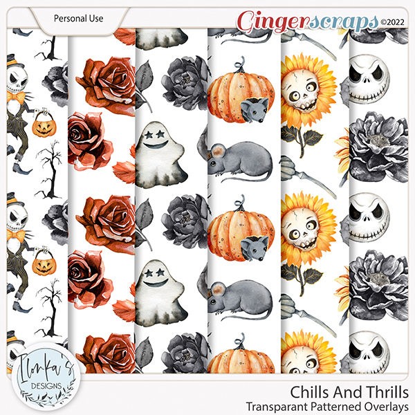 Chills And Thrills Transparent Patterned Overlays by Ilonka's Designs