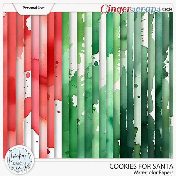 Cookies For Santa Watercolor Papers by Ilonka's Designs