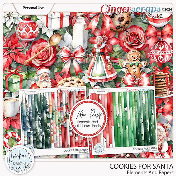 Cookies For Santa Elements And Papers by Ilonka's Designs