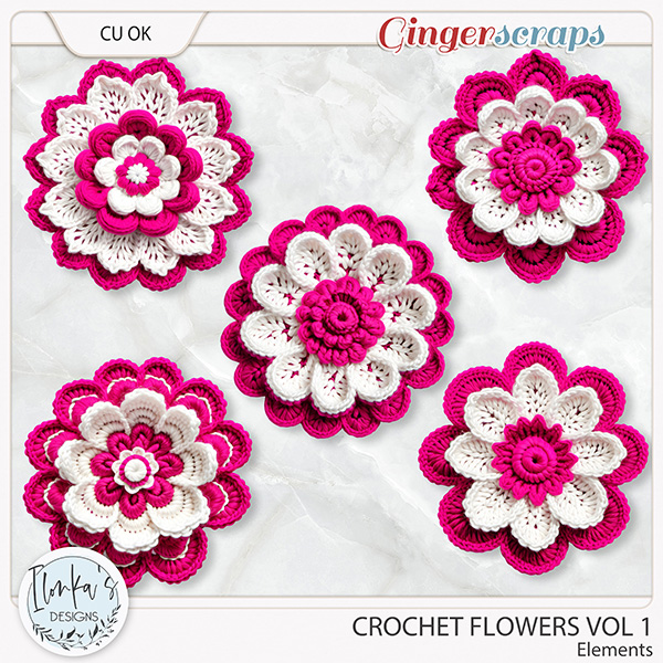 CU Crochet Flowers Vol 1 by Ilonka's Designs