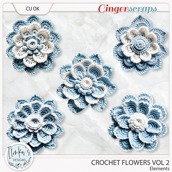 CU Crochet Flowers Vol 2 by Ilonka's Designs 