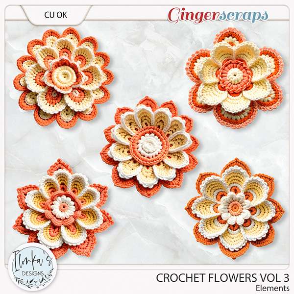 CU Crochet Flowers Vol 3 by Ilonka's Designs