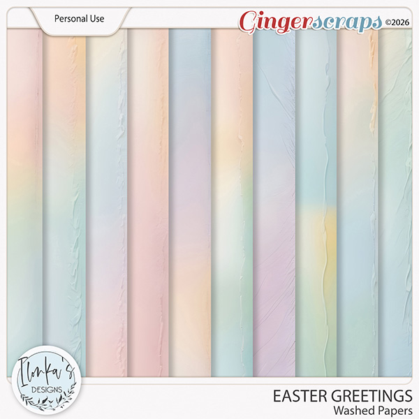Easter Greetings Washed Papers by Ilonka's Designs