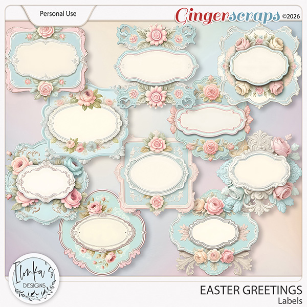 Easter Greetings Labels by Ilonka's Designs
