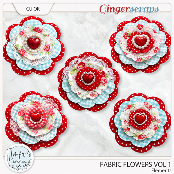 CU Fabric Flowers Vol 1 by Ilonka's Designs 