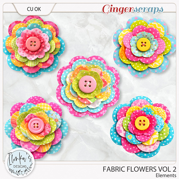 CU Fabric Flowers Vol 2 by Ilonka's Designs