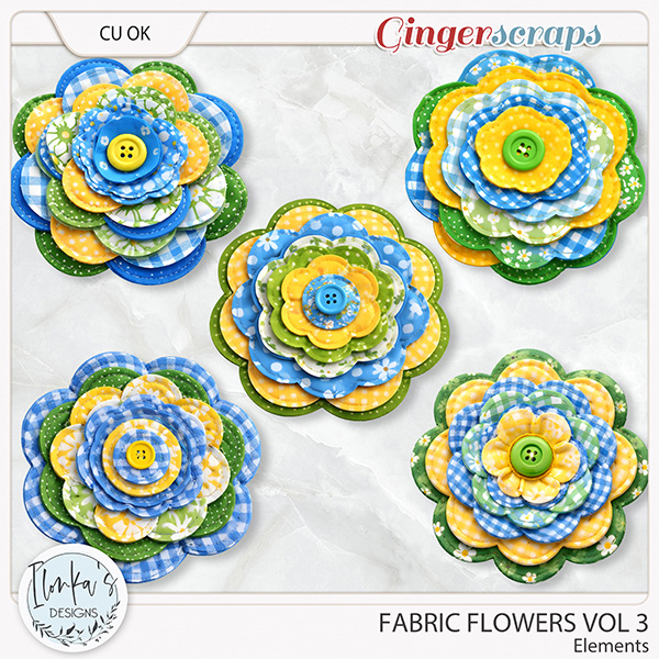 CU Fabric Flowers Vol 3 by Ilonka's Designs