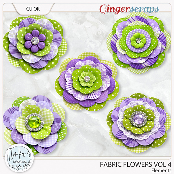 CU Fabric Flowers Vol 4 by Ilonka's Designs 