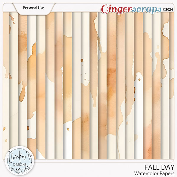 Fall Day Watercolor Papers by Ilonka's Designs 