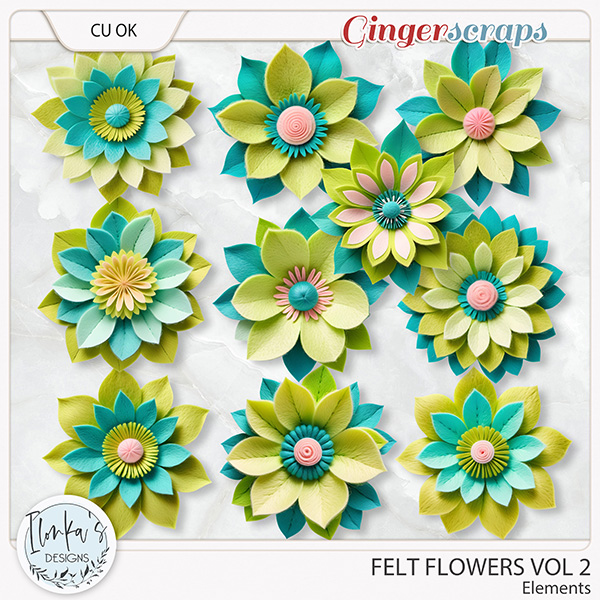CU Felt Flowers Vol 2 by Ilonka's Designs