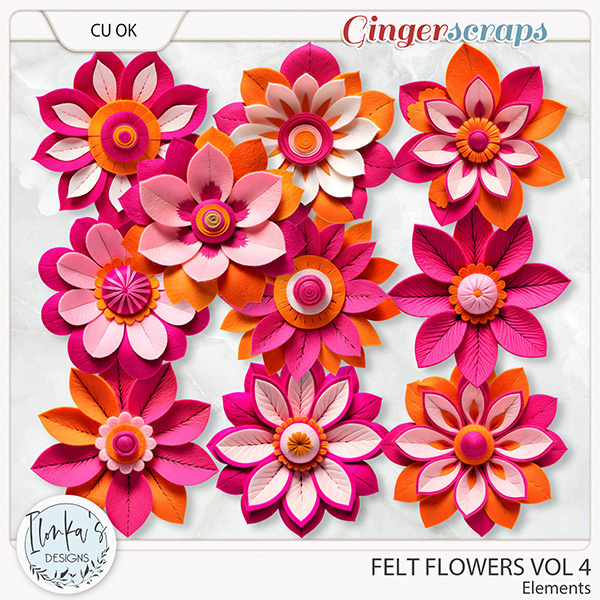 CU Felt Flowers Vol 4 by Ilonka's Designs