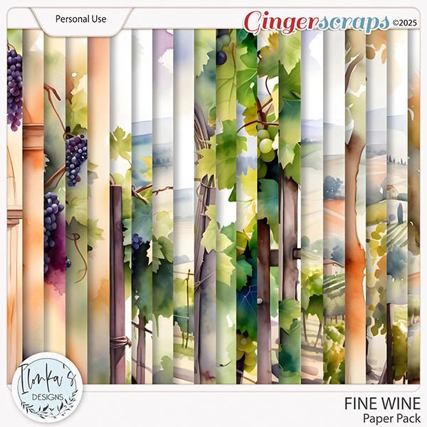 Fine Wine Paper Pack by Ilonka's Designs 