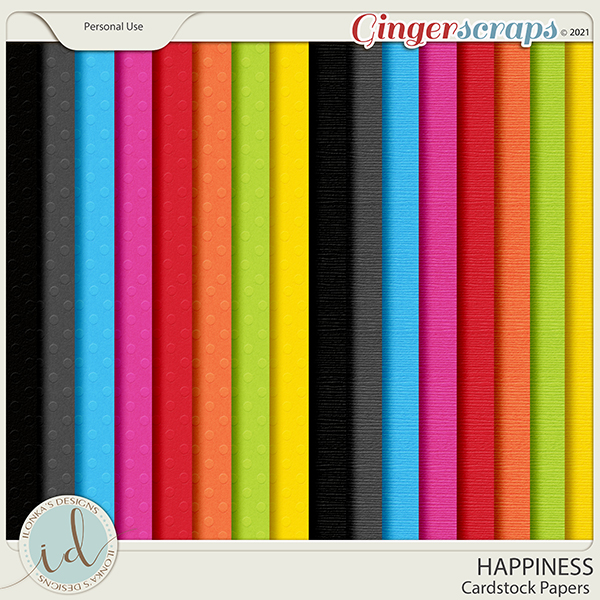 Happiness Cardstock Papers by Ilonka's Designs