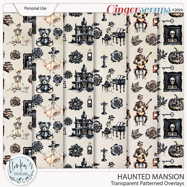 Haunted Mansion Transparent Patterned Overlays by Ilonka's Designs