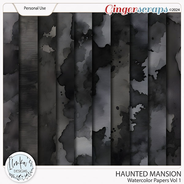 Haunted Mansion Watercolor Papers Vol 1 by Ilonka's Designs