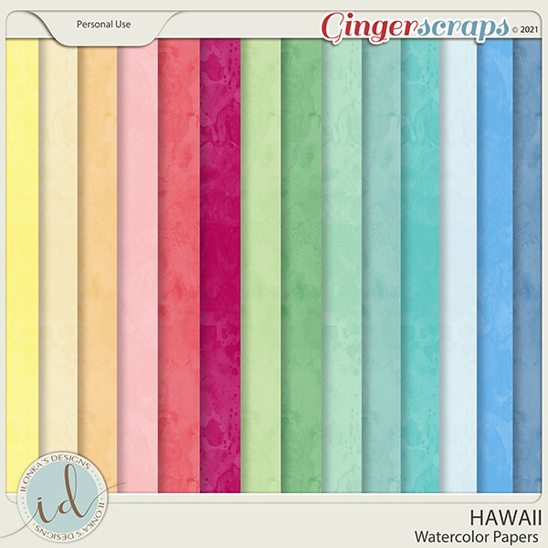 Hawaii Watercolor Papers by Ilonka's Designs