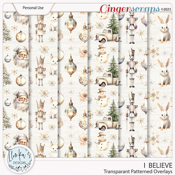 I Believe Transparant Patterned Overlays by Ilonka's Designs