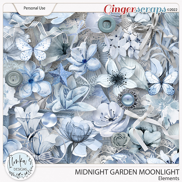 Midnight Garden Moonlight Elements by Ilonka's Designs