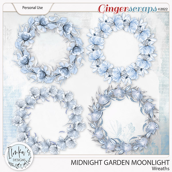 Midnight Garden Moonlight Wreaths by Ilonka's Designs