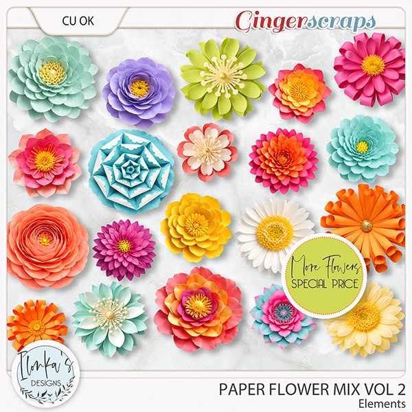 CU Paper Flower Mix Vol 2 by Ilonka's Designs 