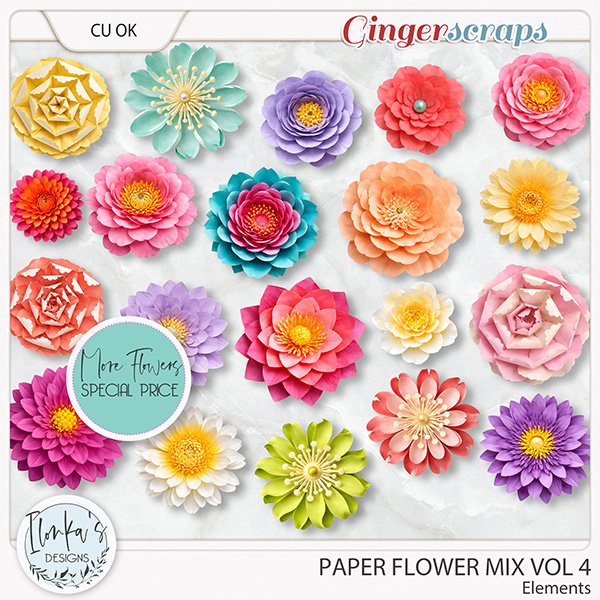 CU Paper Flower Mix Vol 4 by Ilonka's Designs