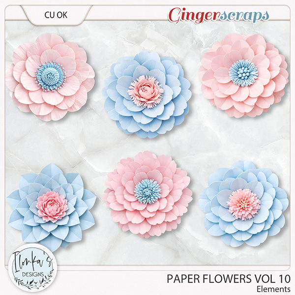 CU Paper Flowers Vol 10 by Ilonka's Designs