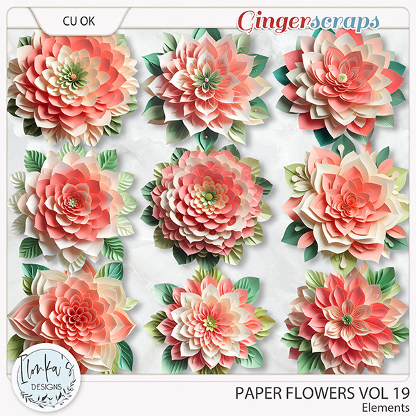 CU Paper Flowers Vol 19 by Ilonka's Designs