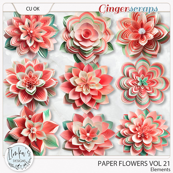 CU Paper Flowers Vol 21 by Ilonka's Designs