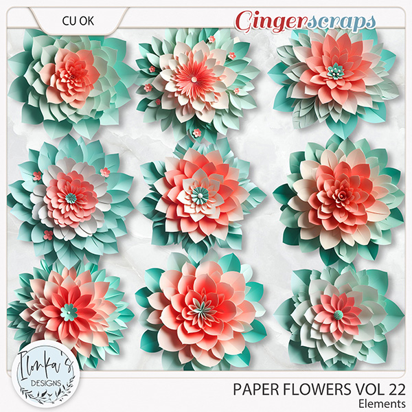 CU Paper Flowers Vol 22 by Ilonka's Designs 