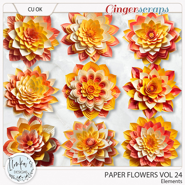 CU Paper Flowers Vol 24 by Ilonka's Designs