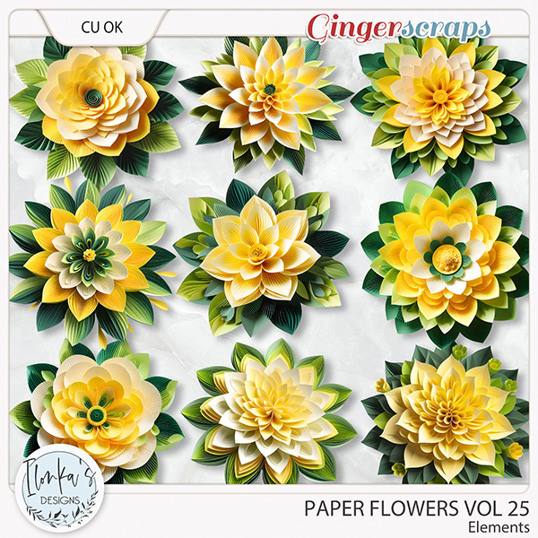 CU Paper Flowers Vol 25 by Ilonka's Designs