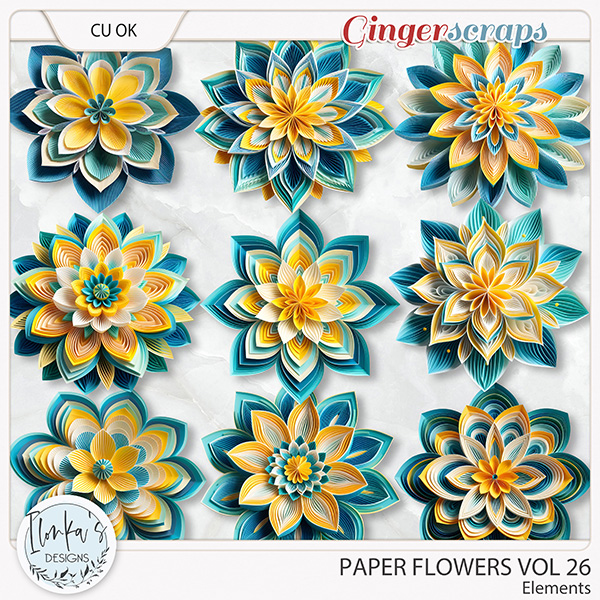 CU Paper Flowers Vol 26 by Ilonka's Designs