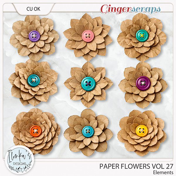 CU Paper Flowers Vol 27 by Ilonka's Designs