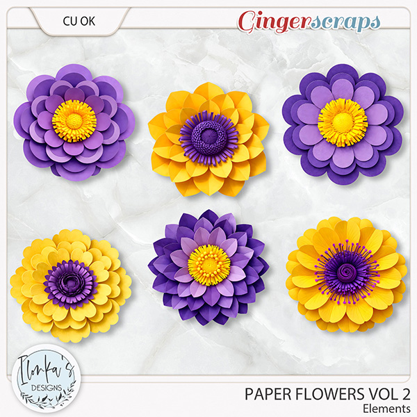 CU Paper Flowers Vol 2 by Ilonka's Designs 