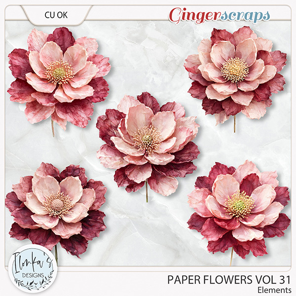 CU Paper Flowers Vol 31 by Ilonka's Designs