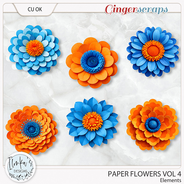CU Paper Flowers Vol 4 by Ilonka's Designs