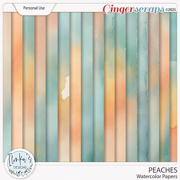 Peaches Watercolor Papers by Ilonka's Designs